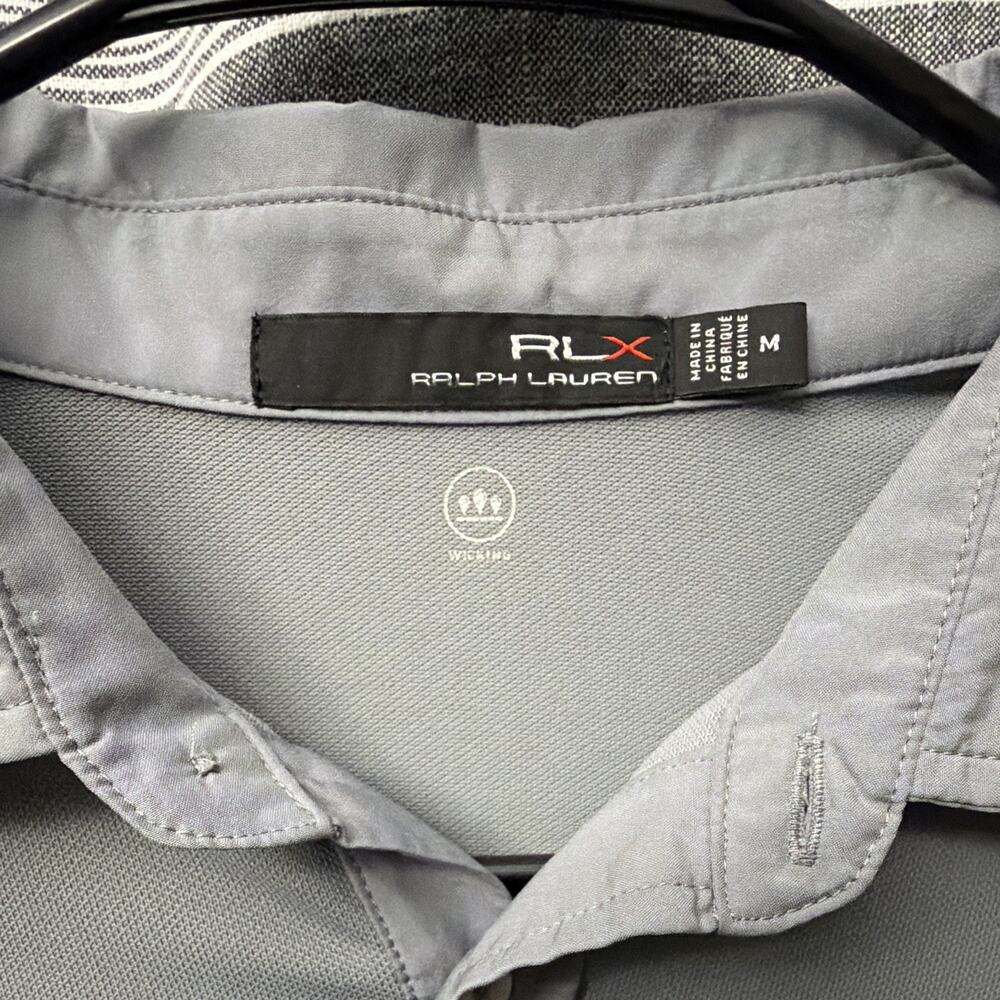 RLX Ralph Lauren Men’s M Gray Performance Golf Polo Shirt Stretch Pocket